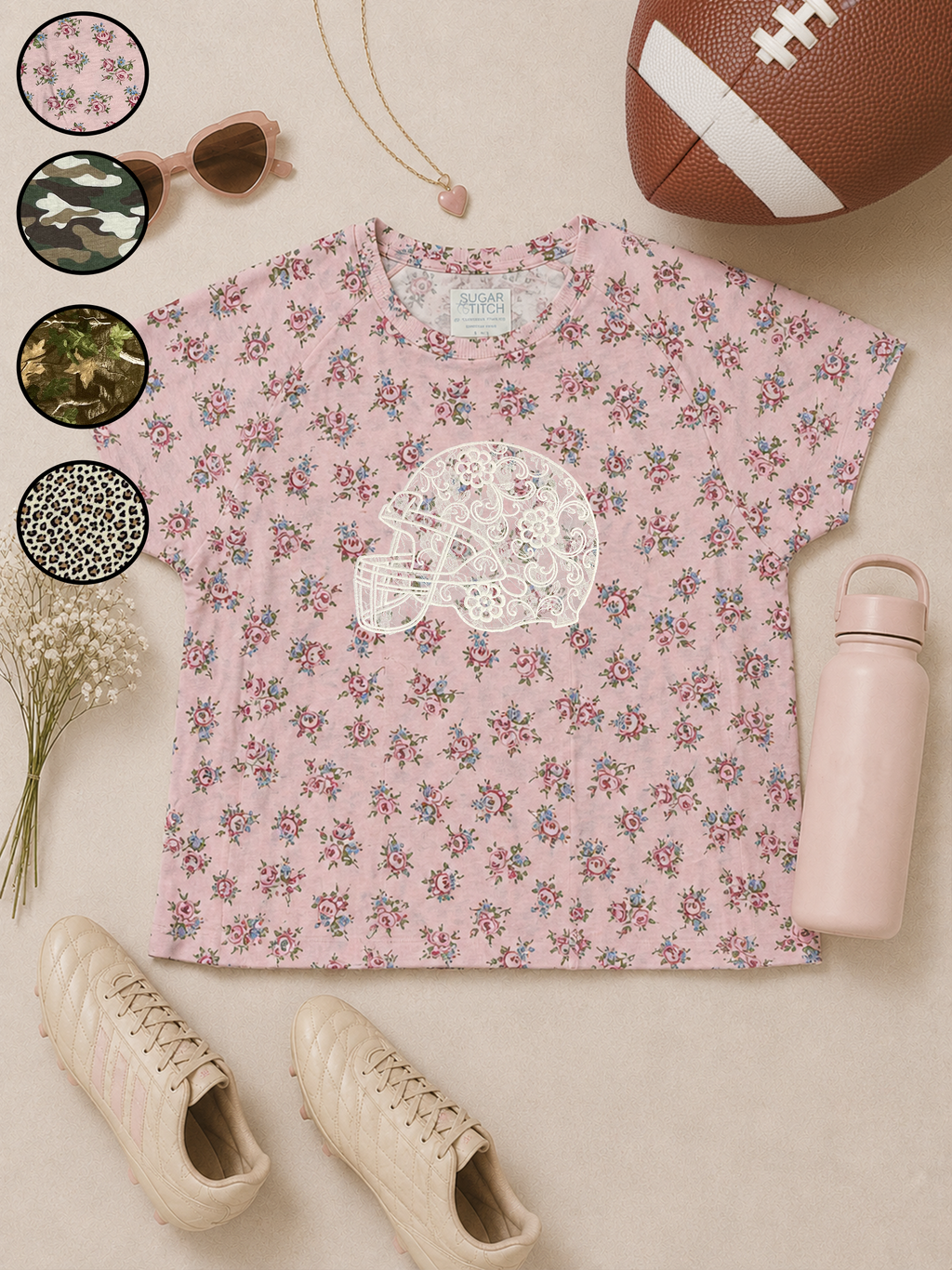 Football Helmet Lace Graphic AOP Edgy Graphic Shirt