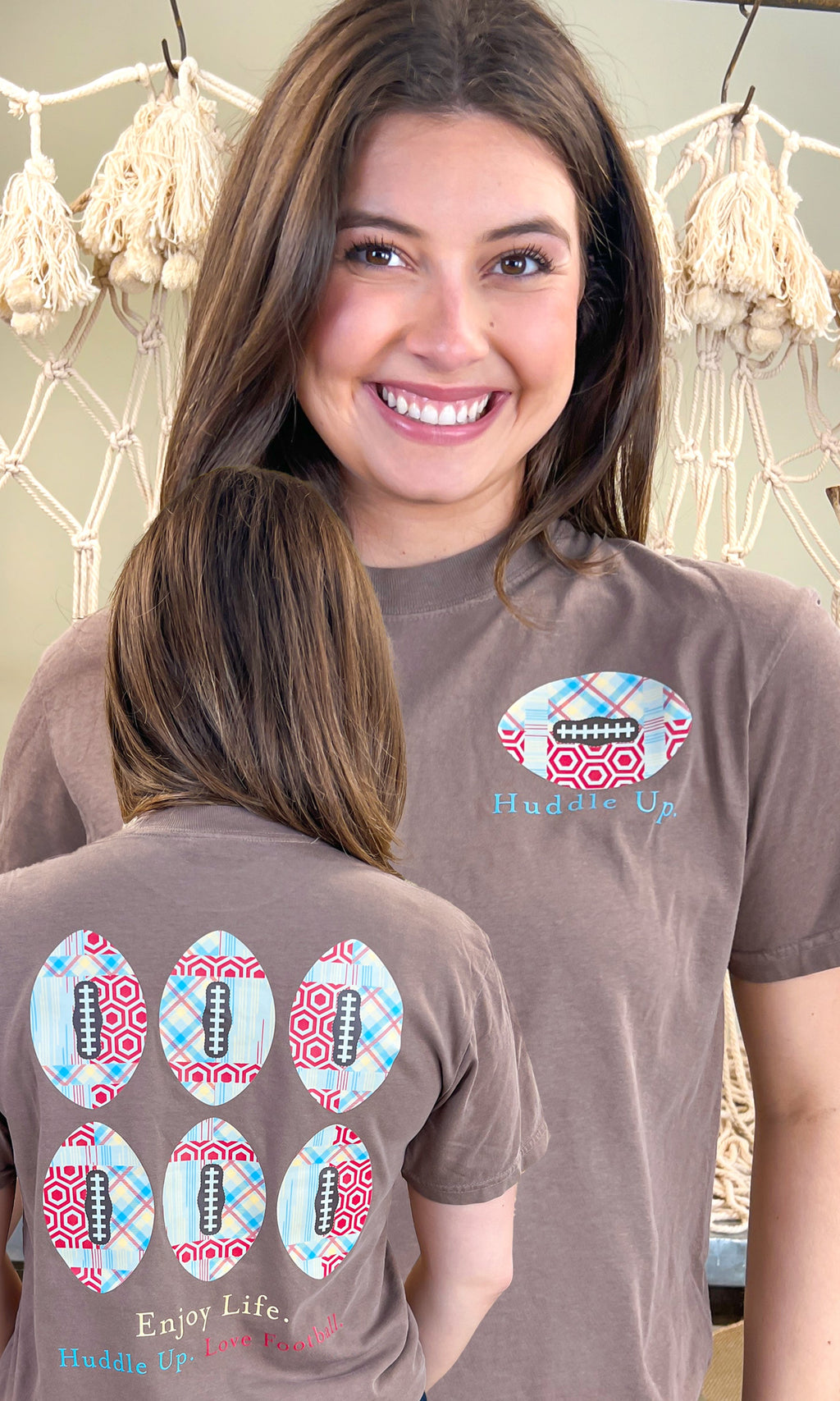 Huddle Up Love Football Comfort Color Graphic T-Shirt