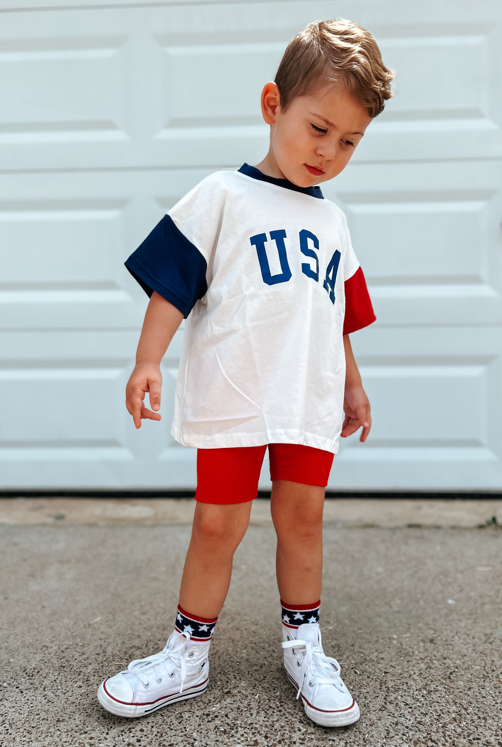 USA Colorblock Tee - Oversized or Regular Fit