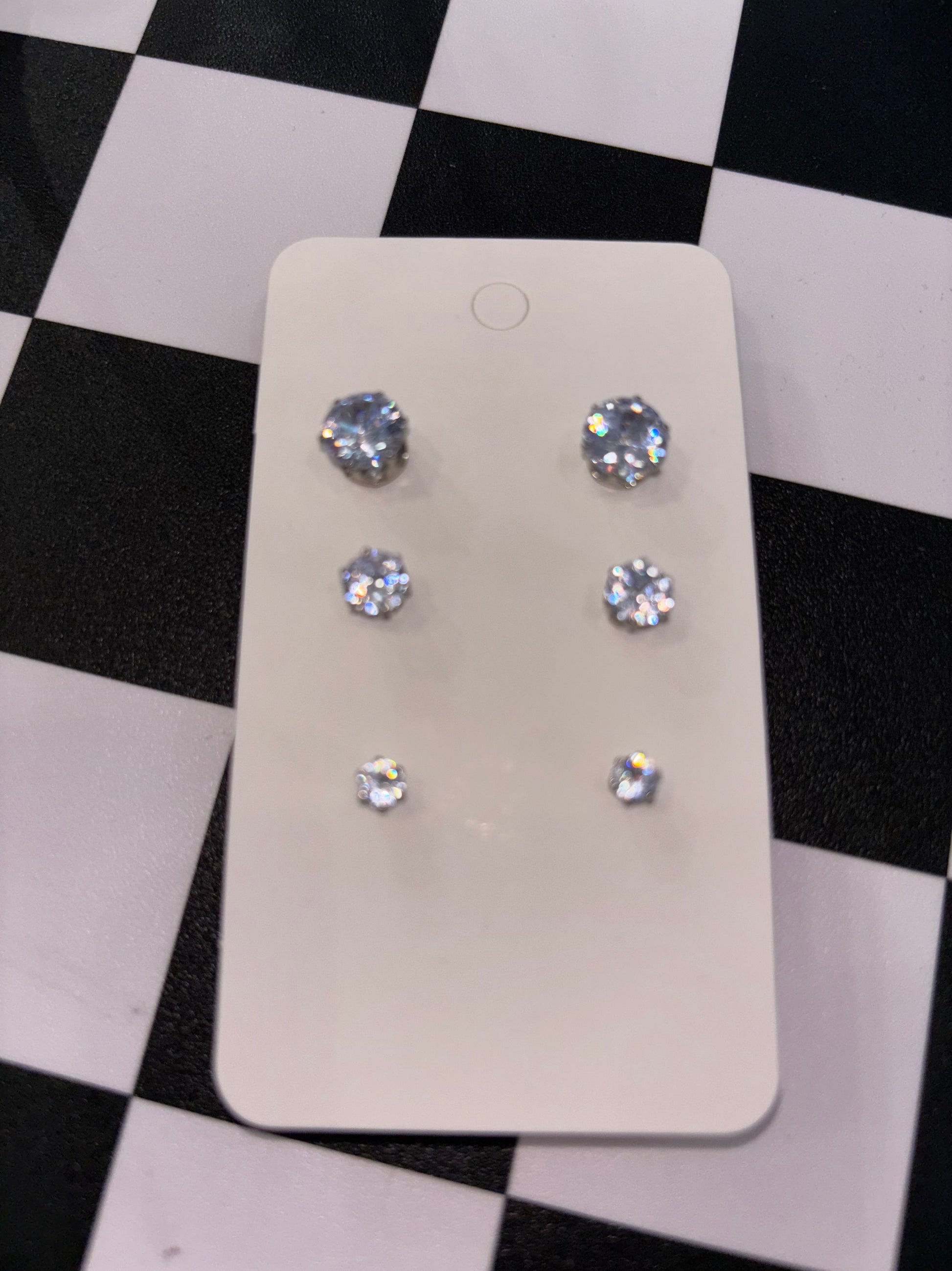 Rhinestone Stud Earrings Set