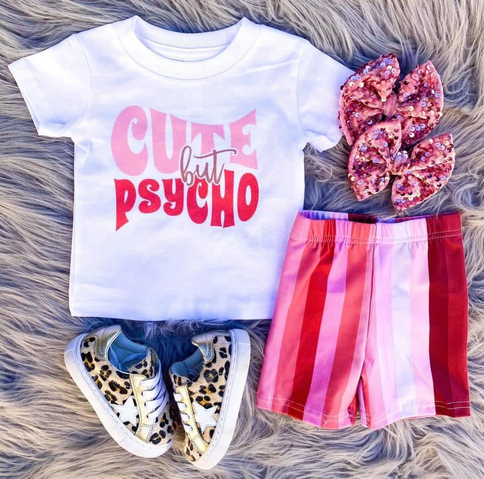 Striped pink biker shorts