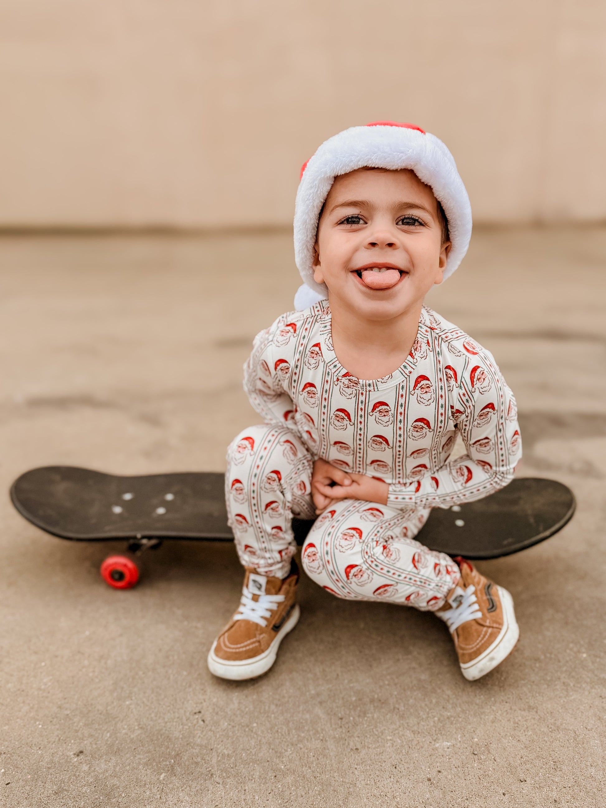 Vintage Santa Bamboo Christmas Pajamas - 2pc Set