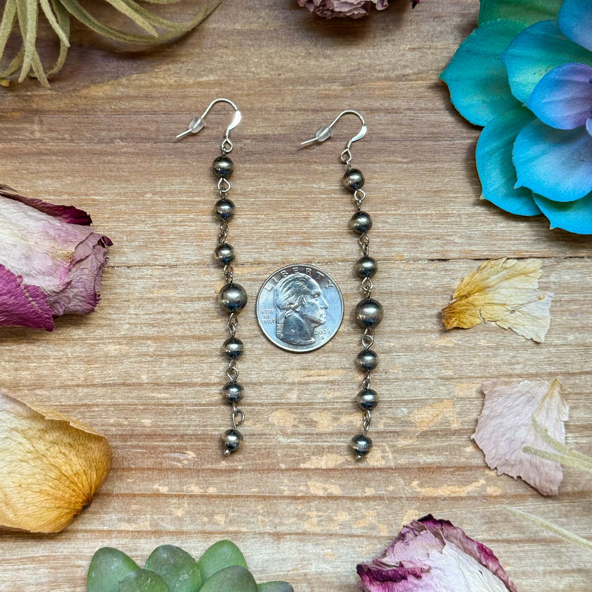 All Sterling Silver Pearls earrings dangle simple on needle