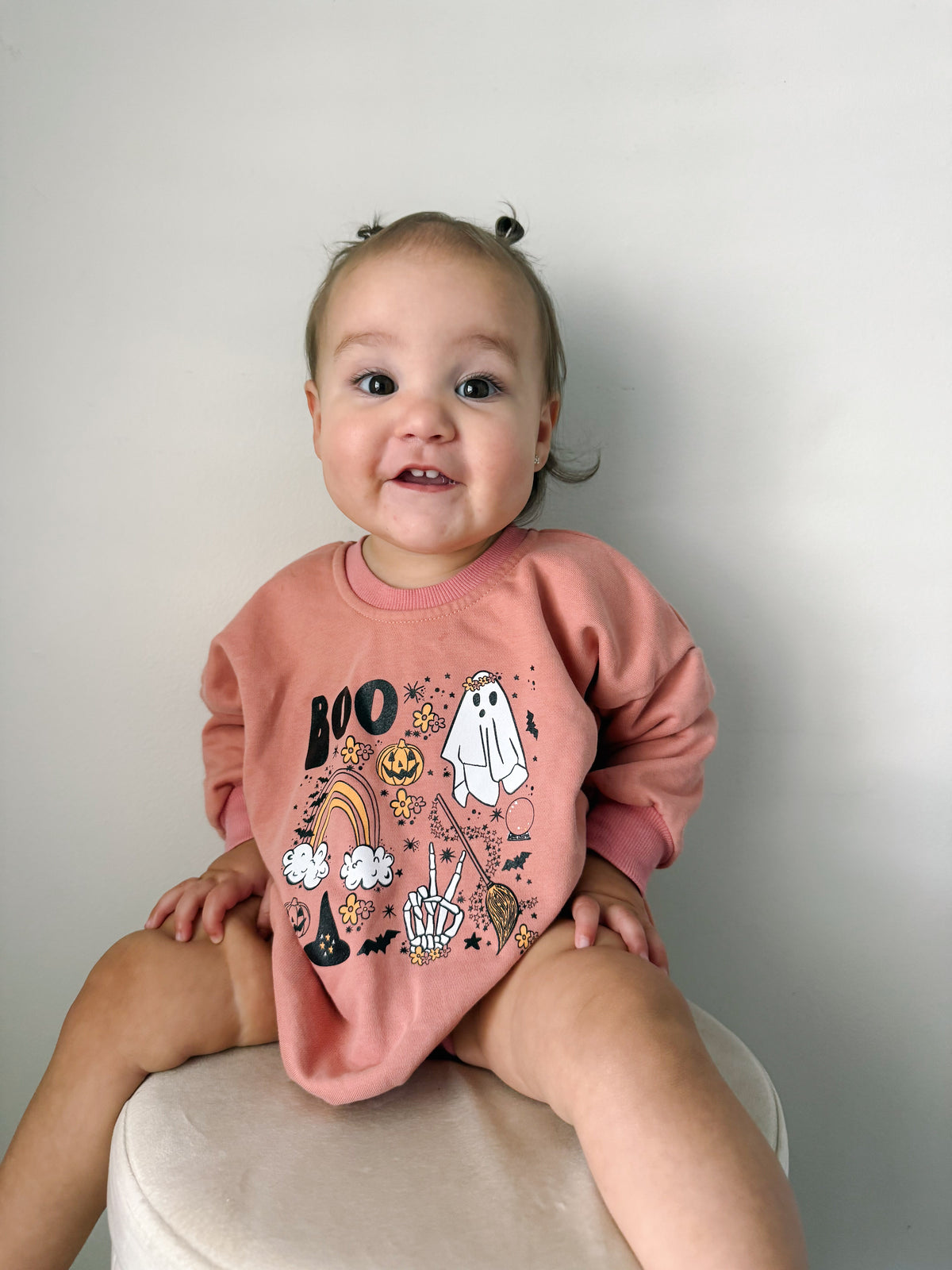 Baby Girls Halloween Sweatshirt Romper