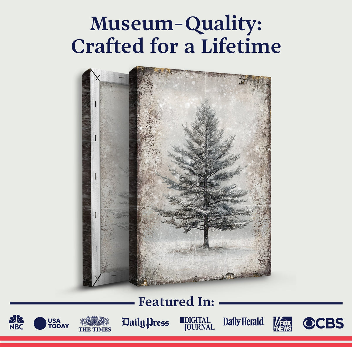 Vintage Christmas Tree Wall Art VIII