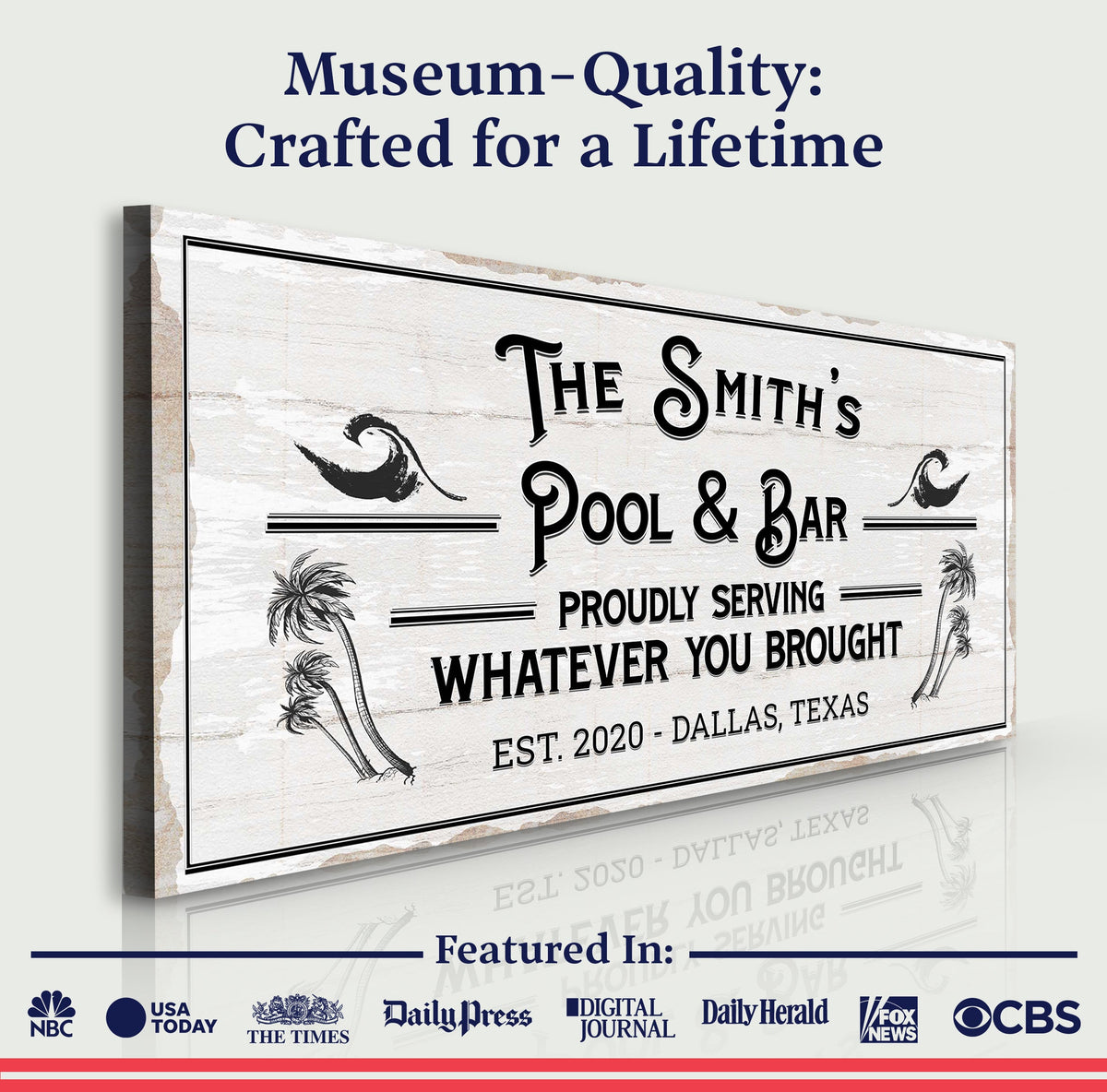 Personalized Rustic Pool And Bar Sign III