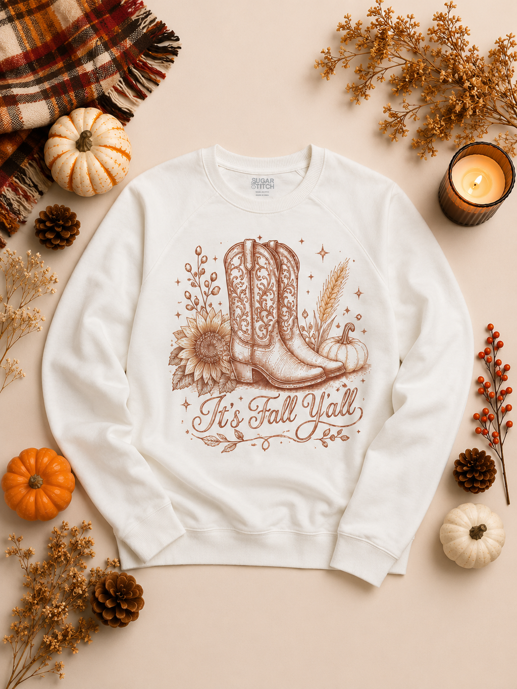It's Fall Y'all Boots Graphic Long Sleeve Edgy Shirt