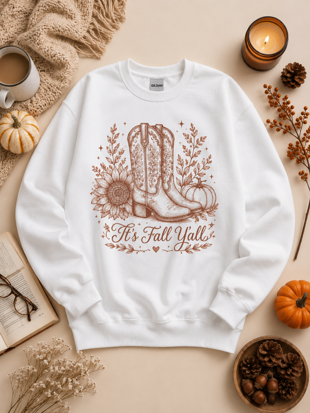 It's Fall Y'all Boots Graphic Sweatshirt