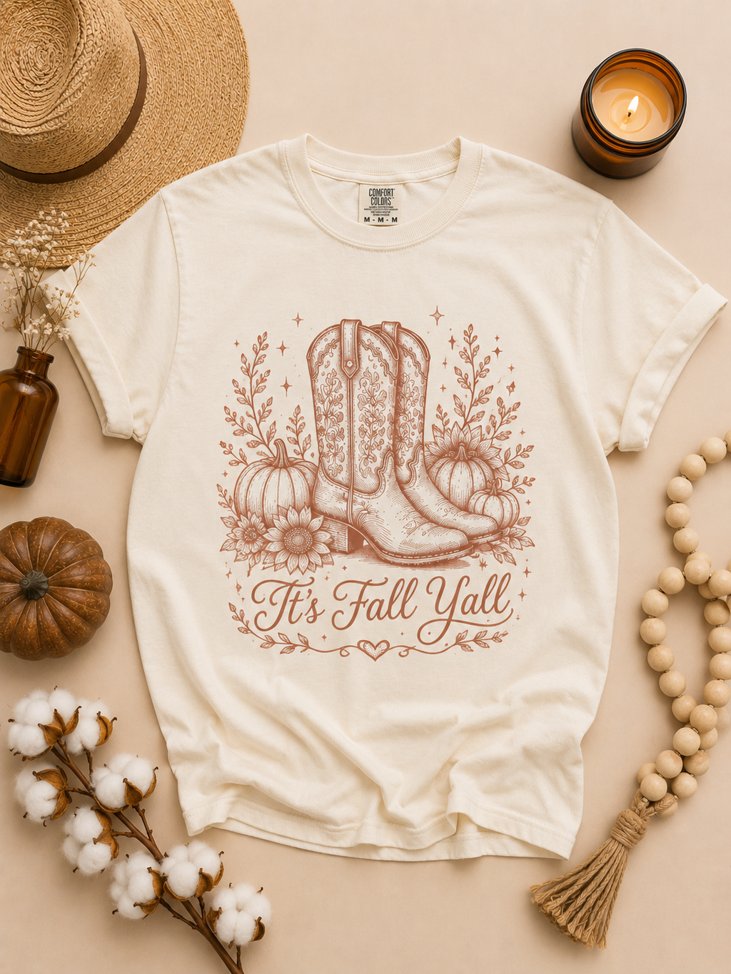 It's Fall Y'all Boots Graphic Comfort Color T-Shirt