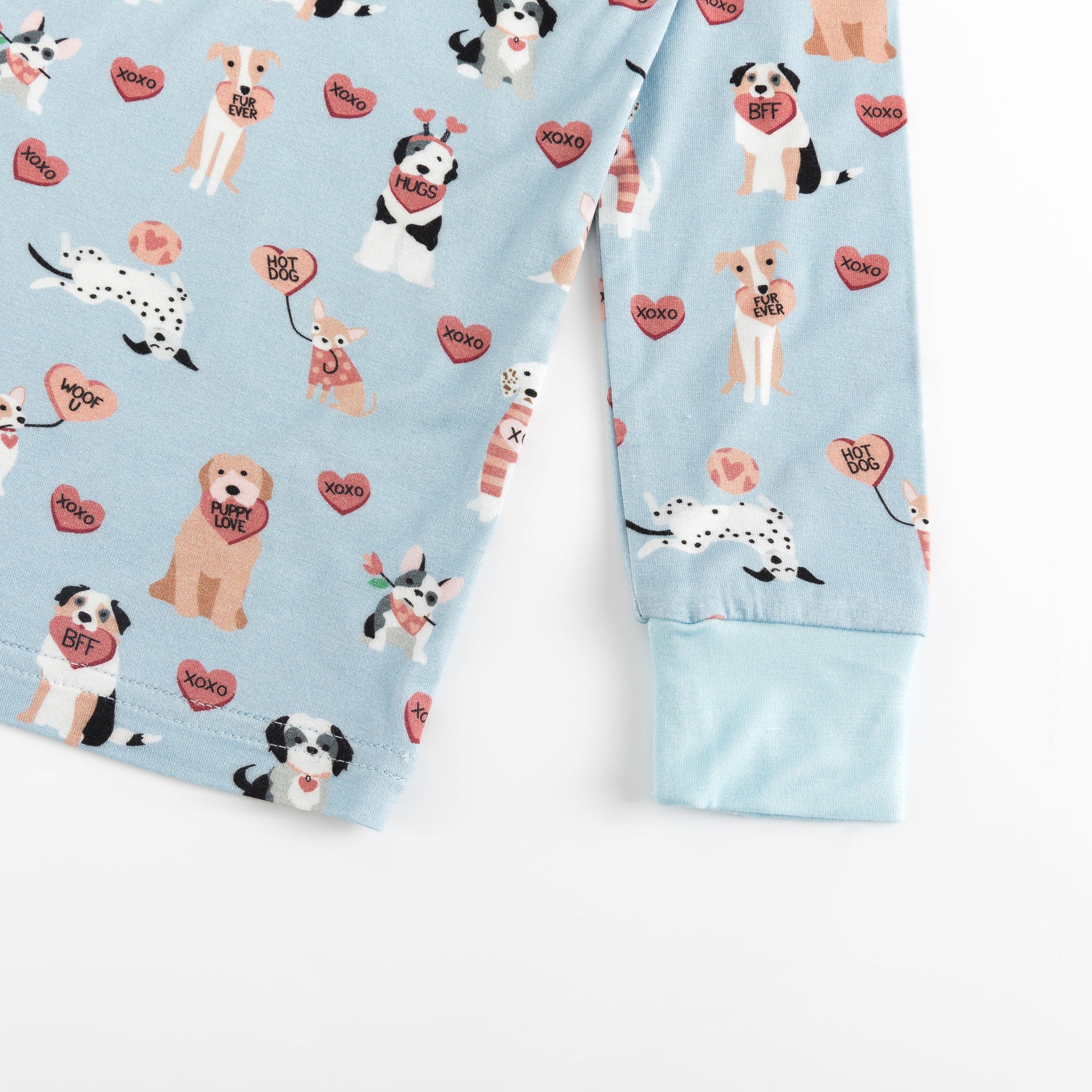 Pups & Kisses (Long Sleeve PJ) - Blue