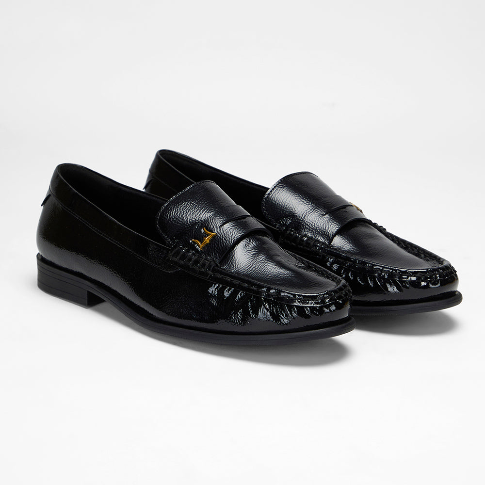 Loyal West LEATHER LOAFERS - BLACK