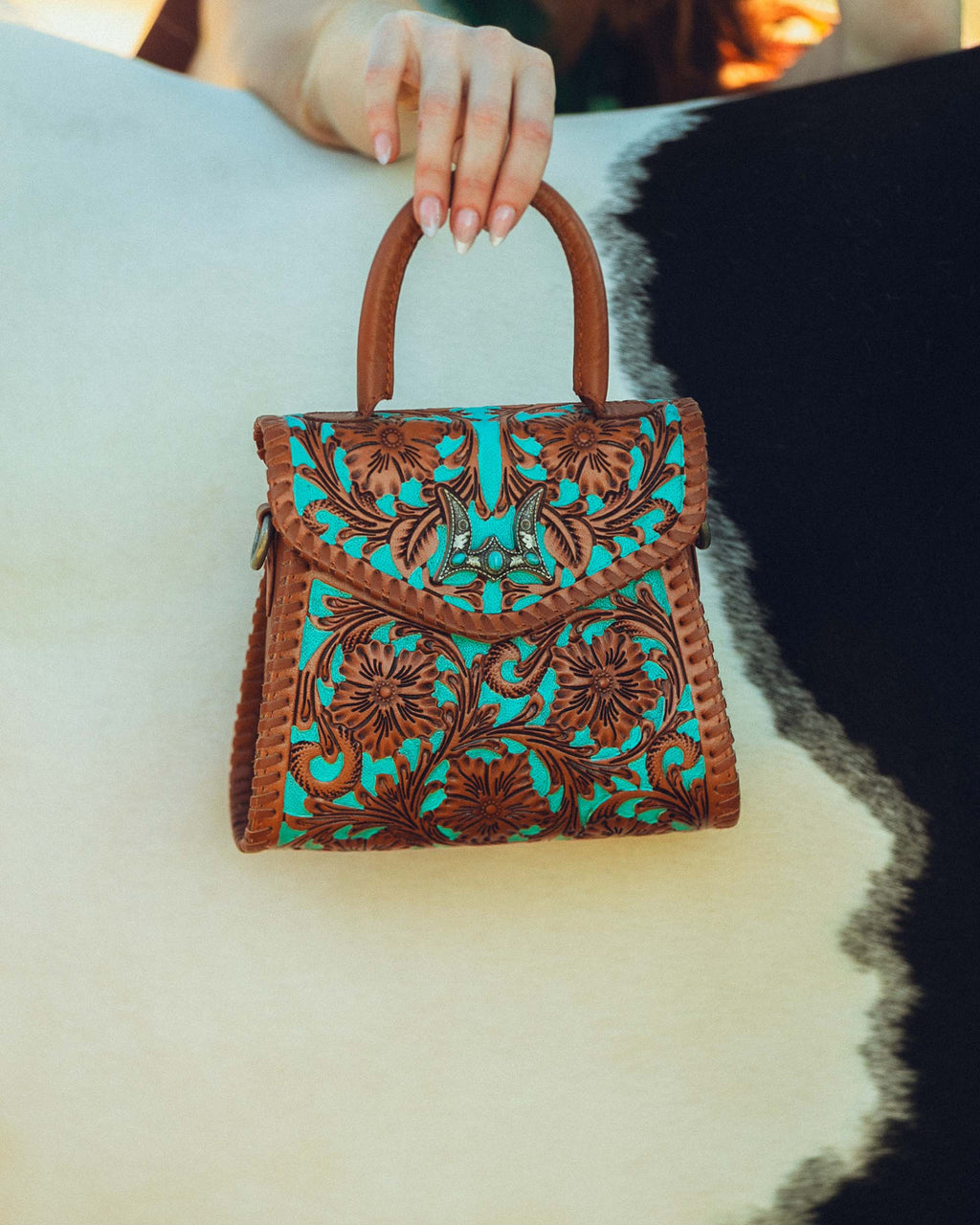 Loyal West Leon Mini Handle Purse - Whiskey & Water