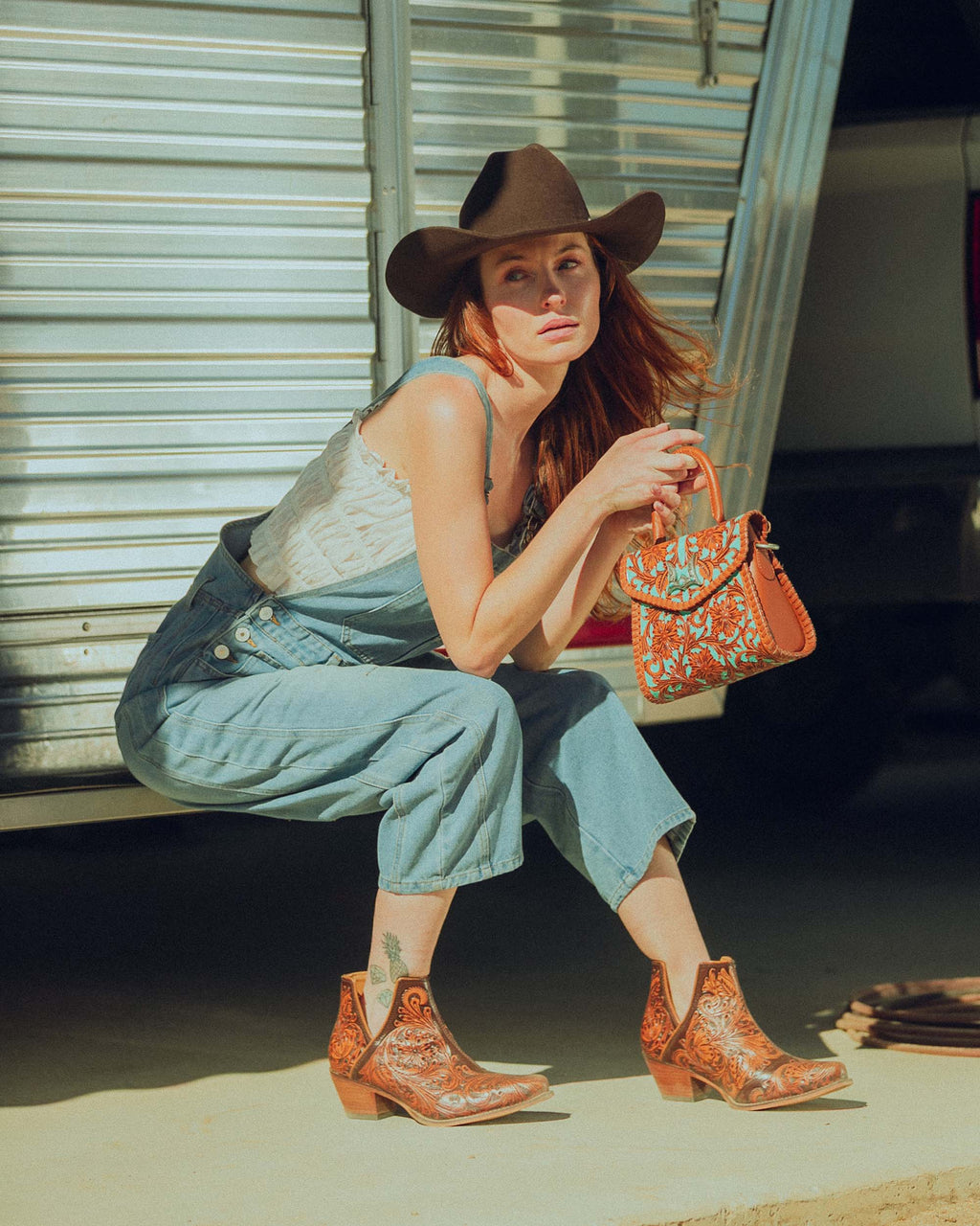 Loyal West Leon Mini Handle Purse - Whiskey & Water