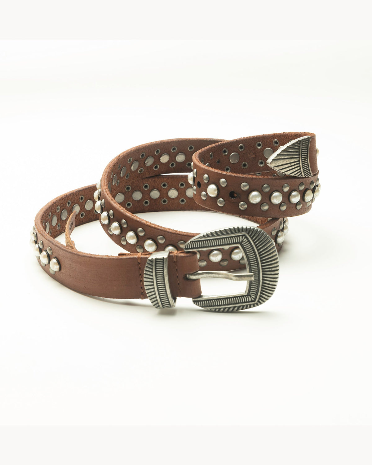 Loyal West Midnight Ranger Leather Belt In Calfskin - Saddle Brown