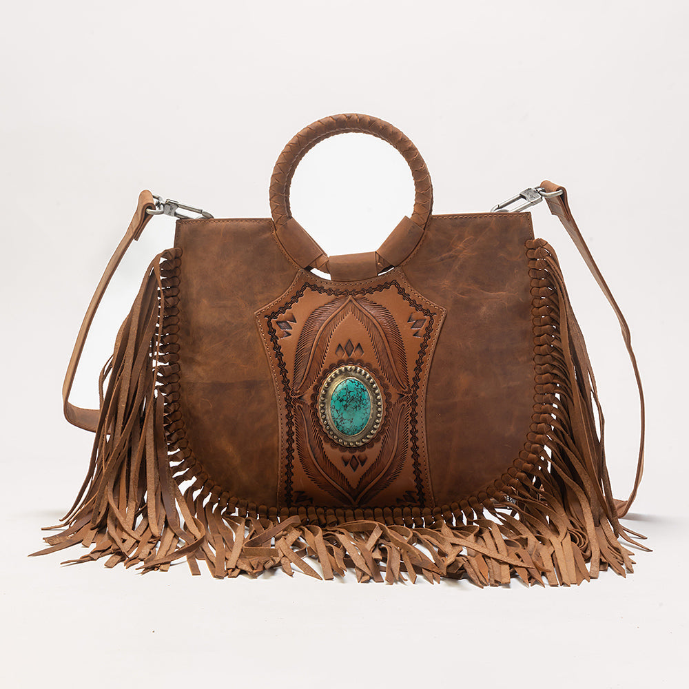 Sedona Tassle Bag In Saddle Brown