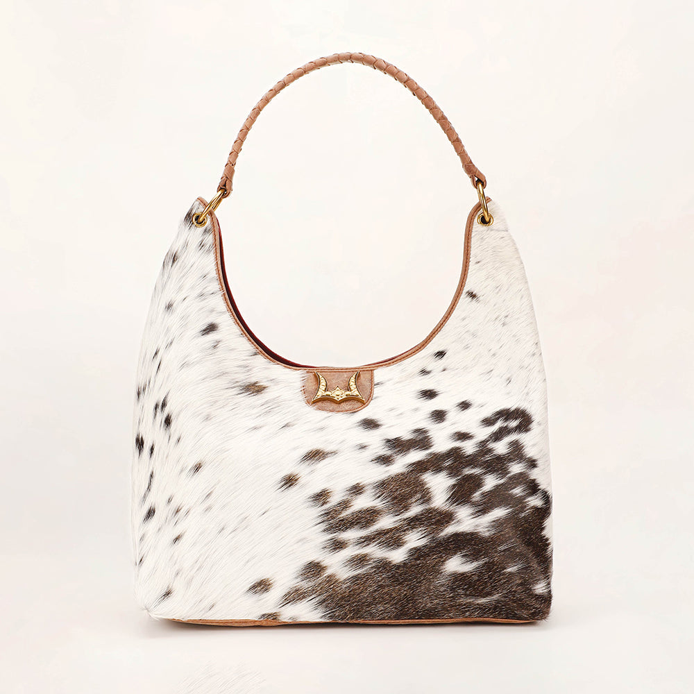 Loyal West LW Large Purse for Women with hairon leather and smooth calfskin with comfortable strap