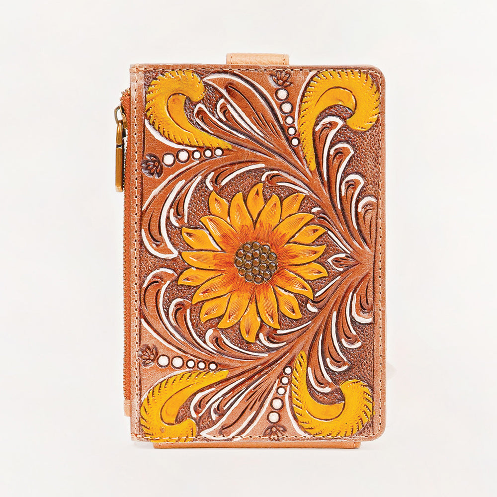 Loyal West Blossom Card Holder for Women with handtooled leather for everyday use