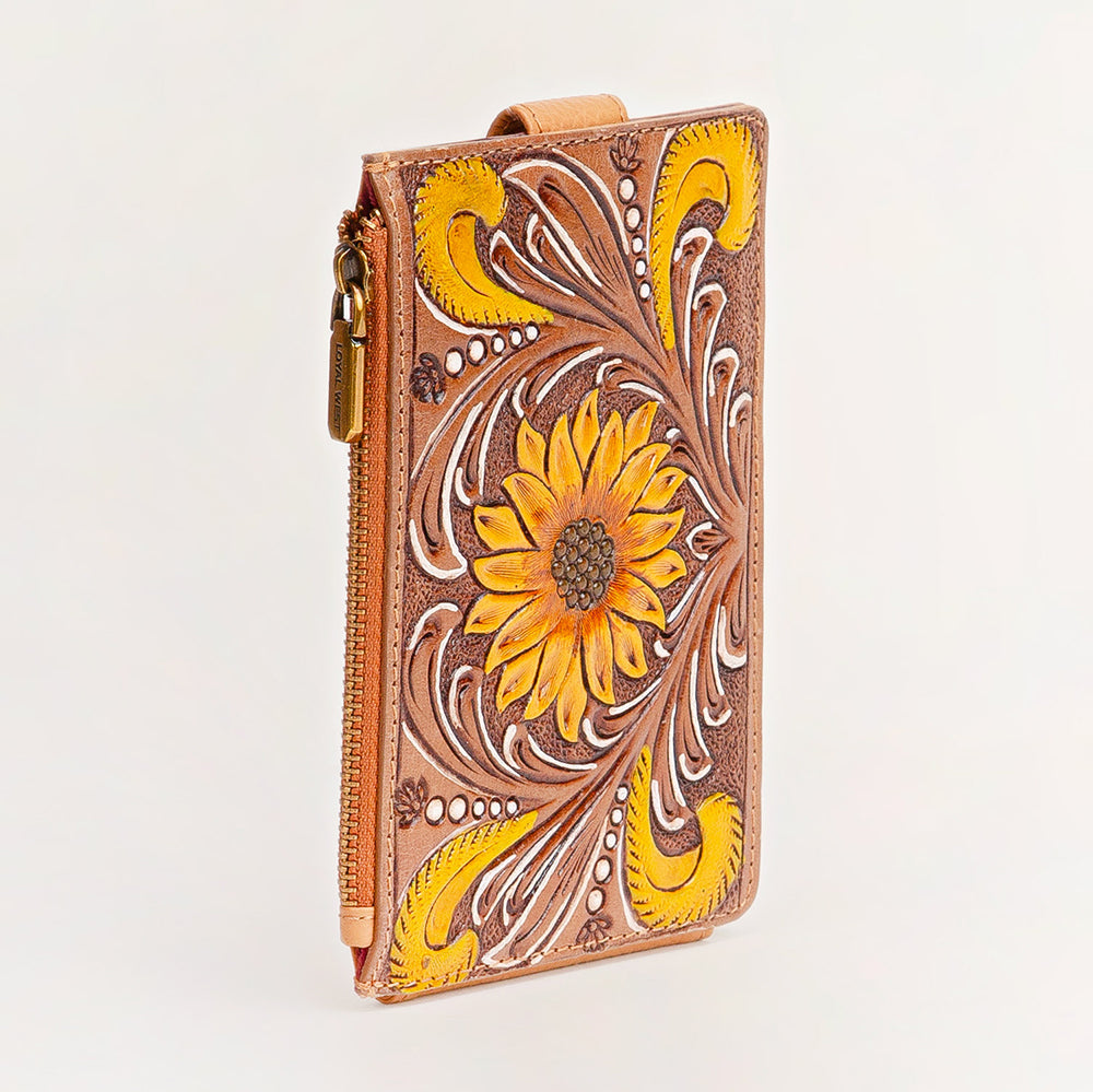 Loyal West Blossom Card Holder for Women with handtooled leather for everyday use