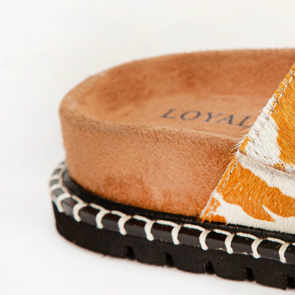 Loyal West Deen Canyon Sandals - Brown And White Cowhide