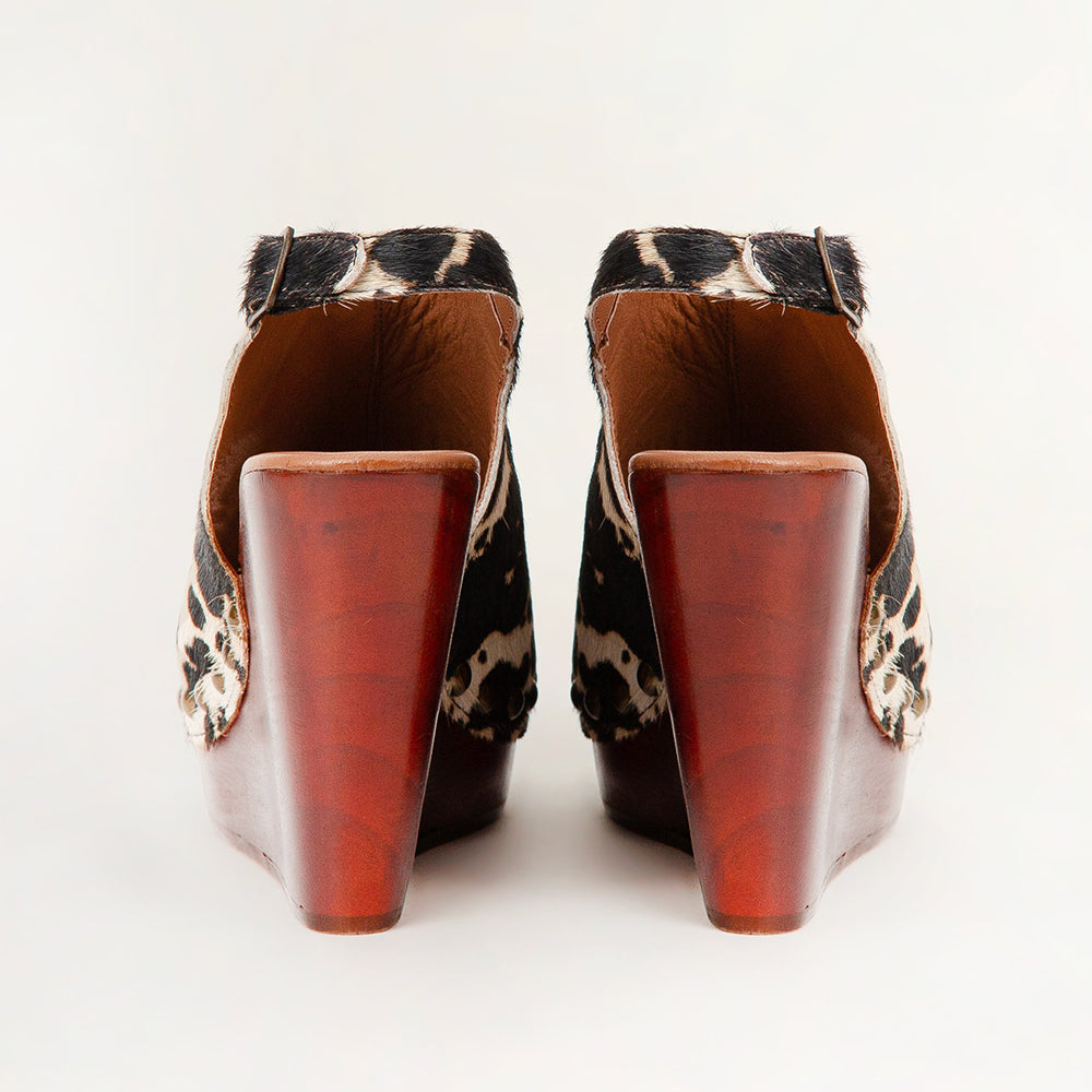 Loyal West Amelia Sandals Black And White Cowhide