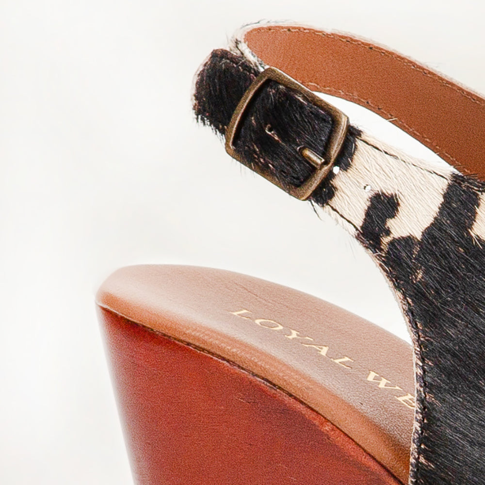 Loyal West Amelia Sandals Black And White Cowhide