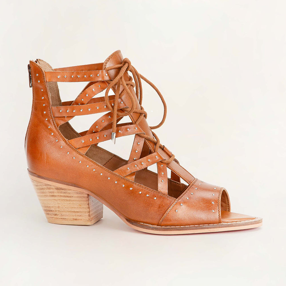 Loyal West Lace Up Booties In Calfskin