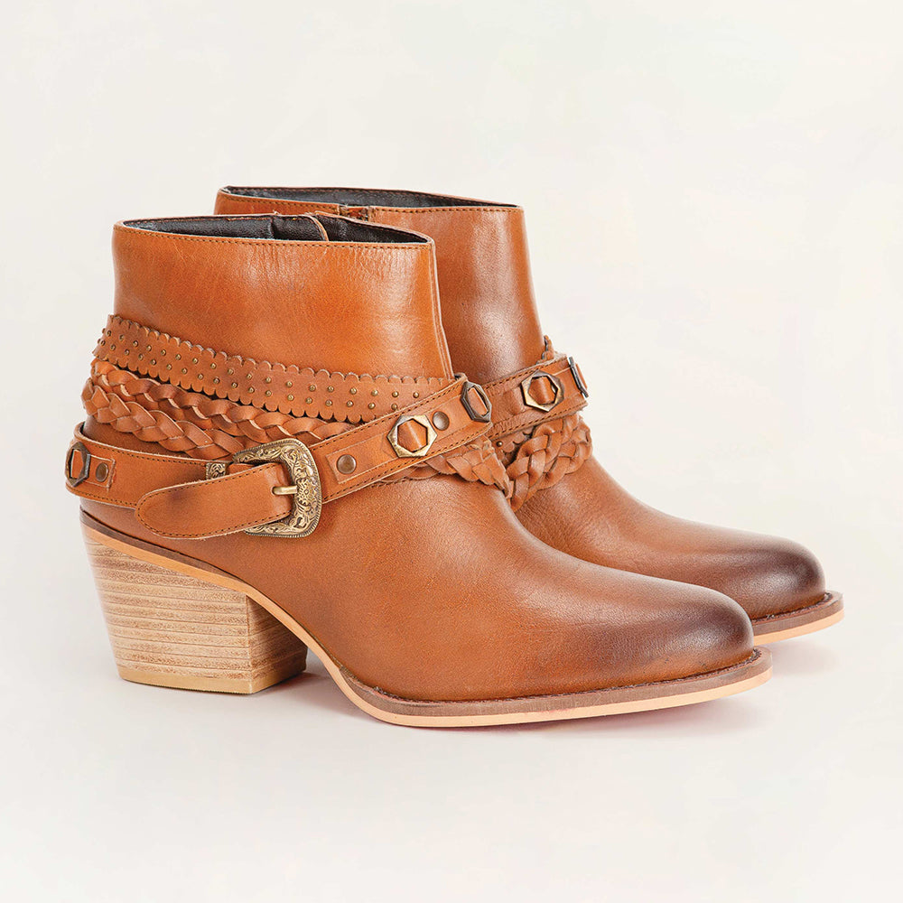 Loyal West Marlene Ankle Booties In Calfskin