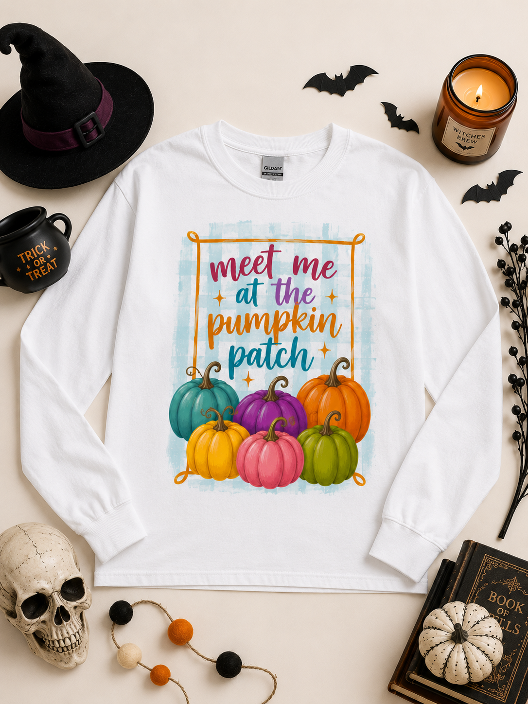 Meet Me At The Pumpkin Patch Graphic Long Sleeve T-Shirt