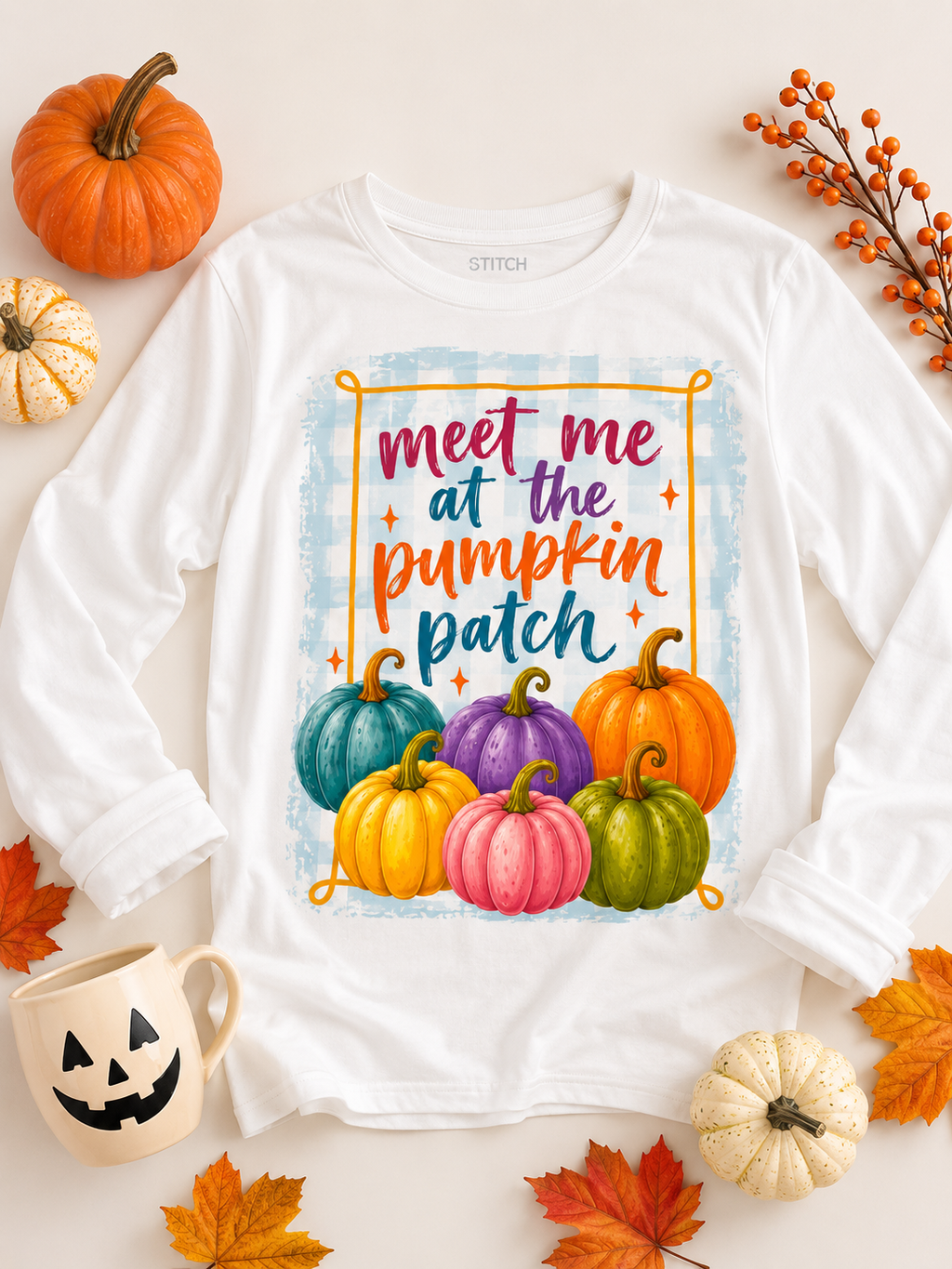 Meet Me At The Pumpkin Patch Graphic Long Sleeve Edgy Shirt