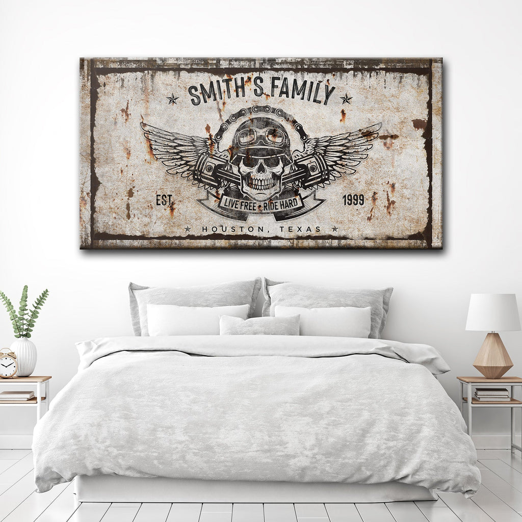 Live Free Ride Hard Sign