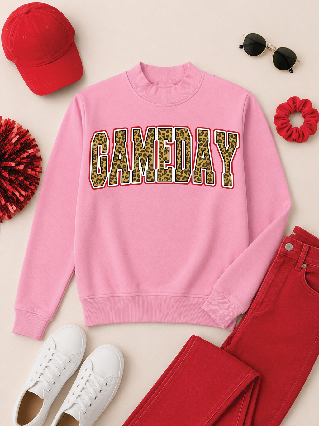 Game Day Block Graphic Mock Neck Sweatshirt