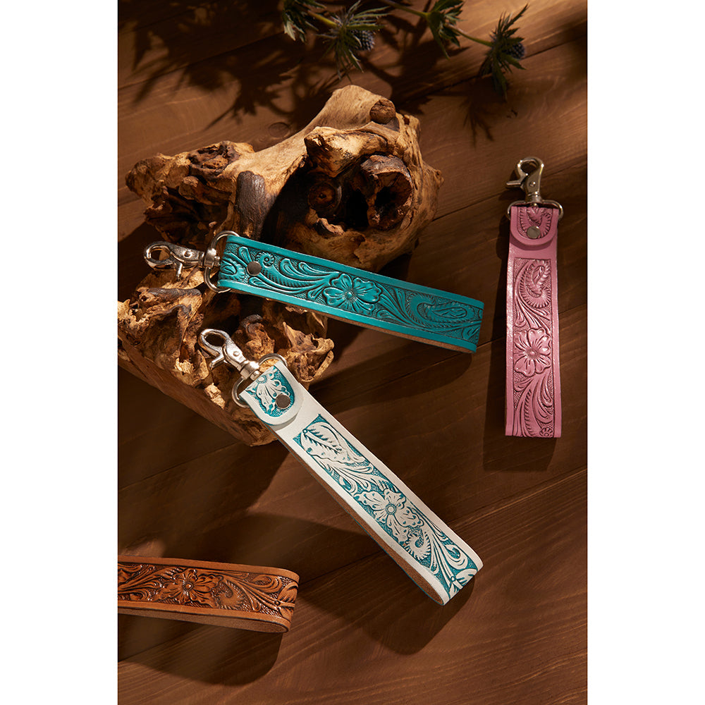 Myra Blooming Meadow Key Fob in pink with floral detail