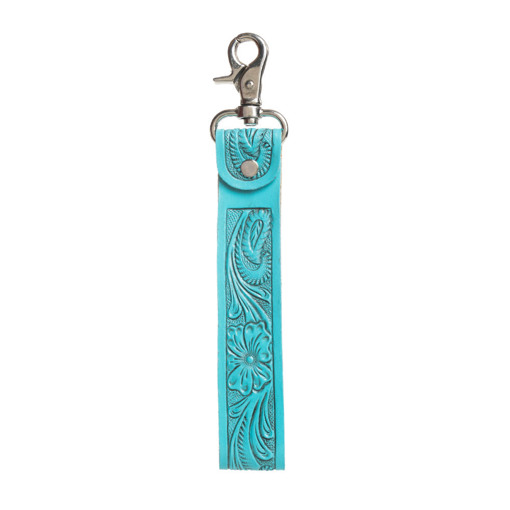 Myra Blooming Meadow Key Fob in turquoise with floral detail for everyday use