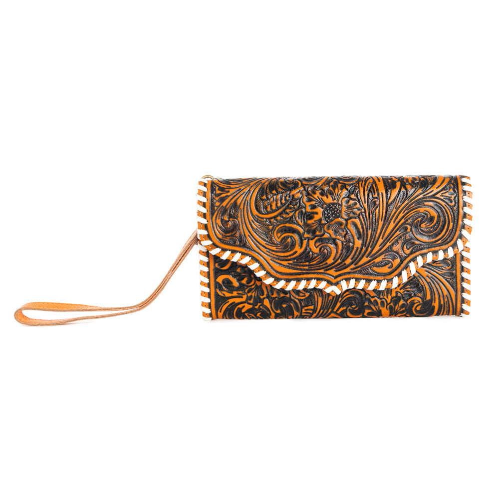 Desert Roses Wallet in Crimson In Orange
