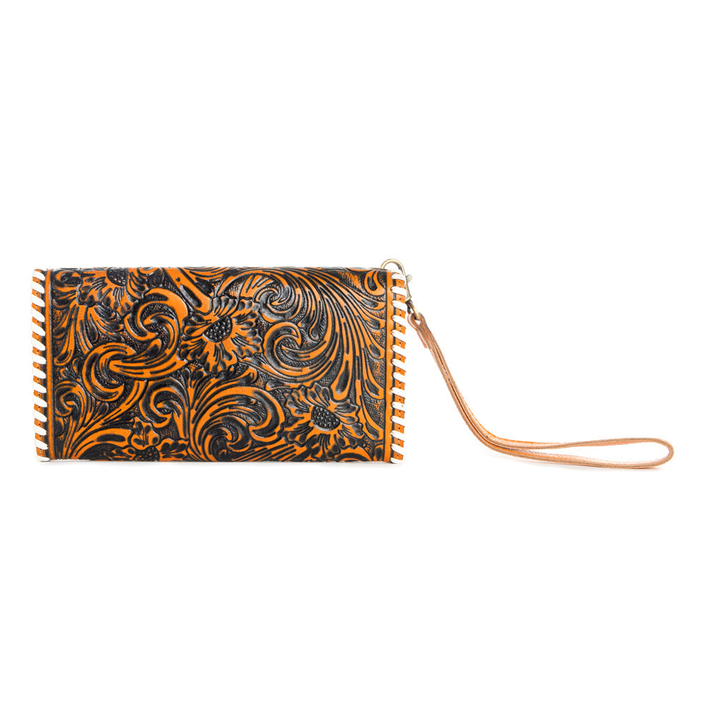 Desert Roses Wallet in Crimson In Orange