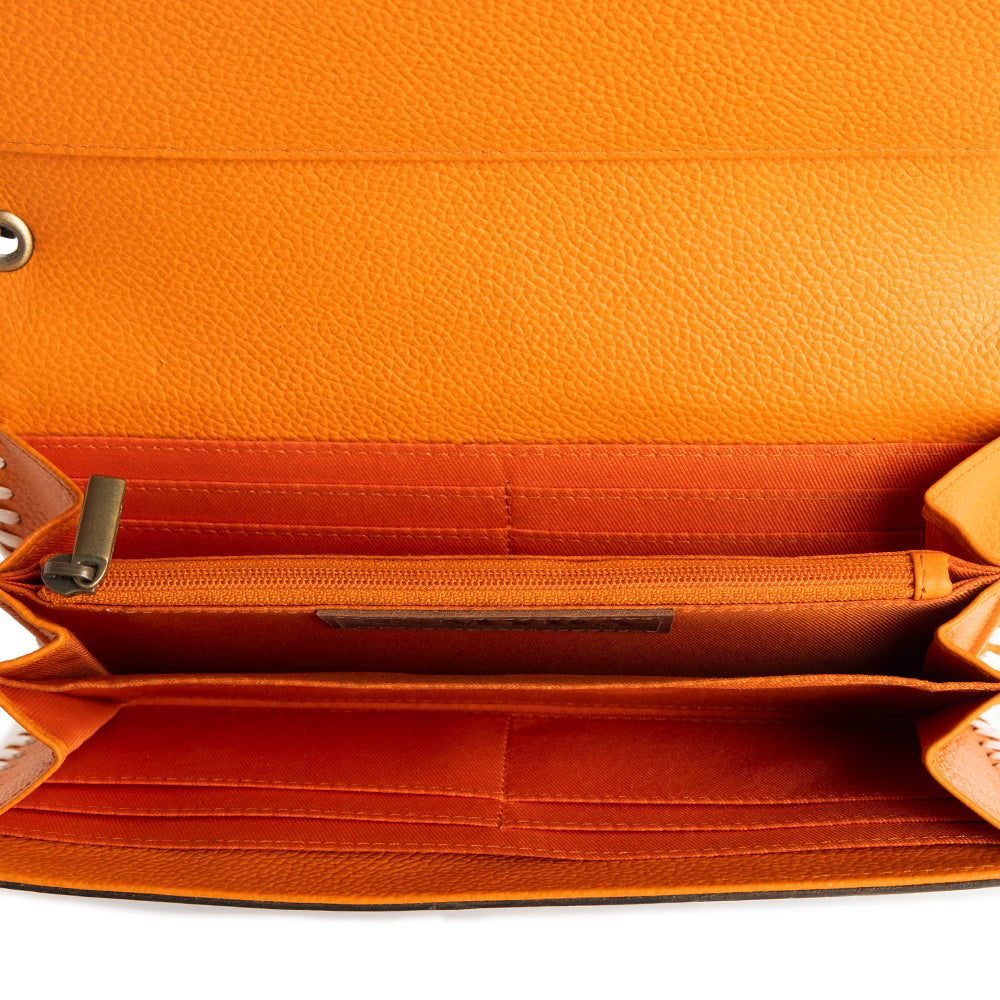 Desert Roses Wallet in Crimson In Orange