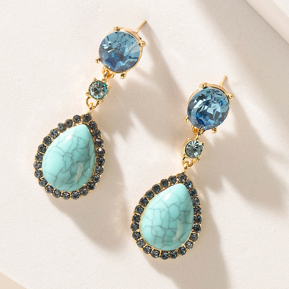 Myra Prairie Sunstar Earrings for Women in sky blue for everyday wear