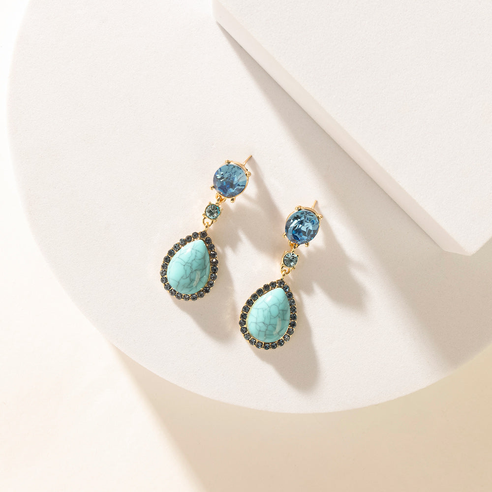 Myra Prairie Sunstar Earrings for Women in sky blue for everyday wear