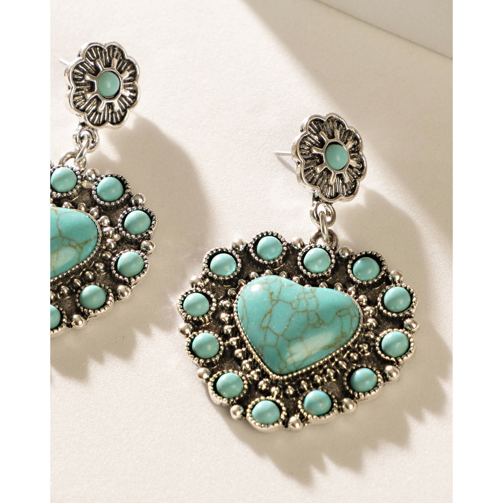 Placid Heart Earrings In Blue