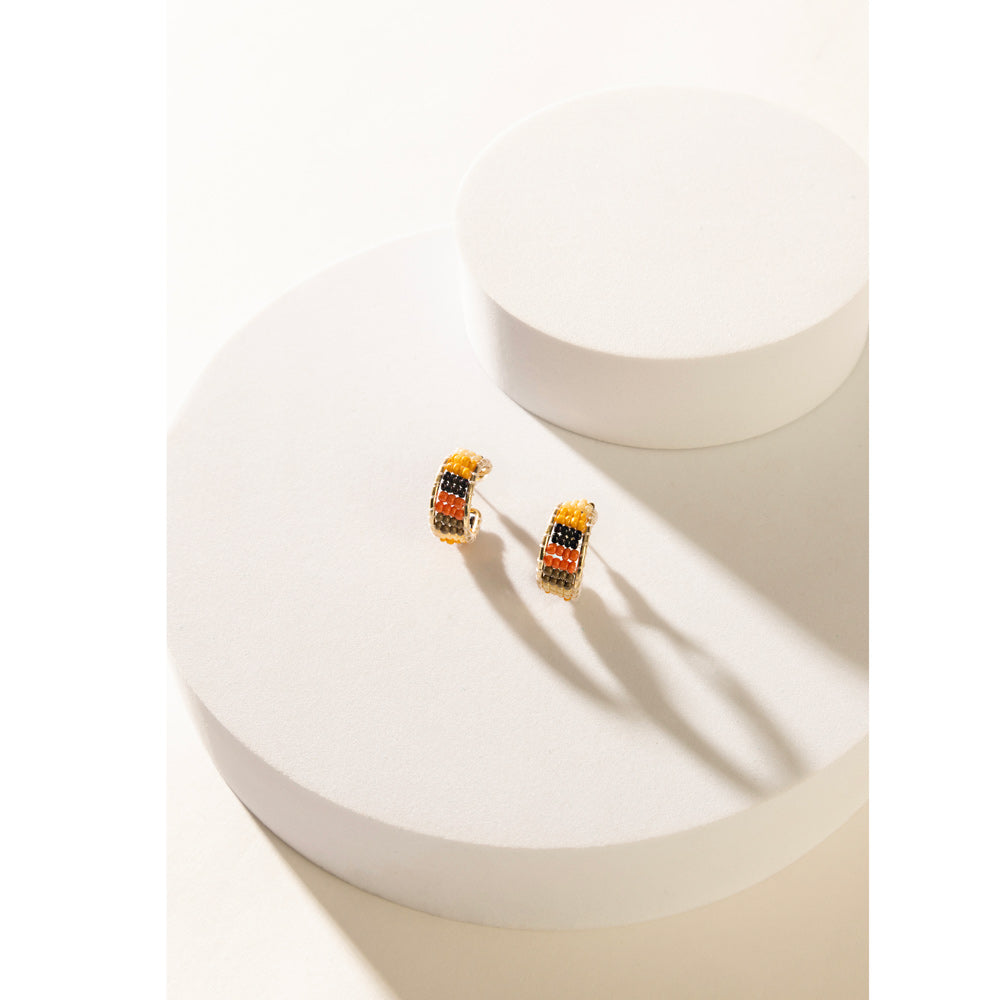 Gerramonda Bead Earrings In Black and Orange