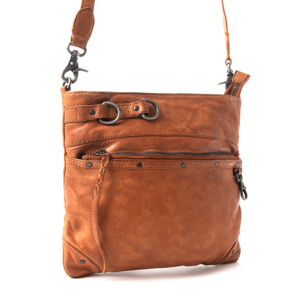 Myra Morrisville Shoulder Bag for Women with genuine leather in brown with shoulder strap for everyday use