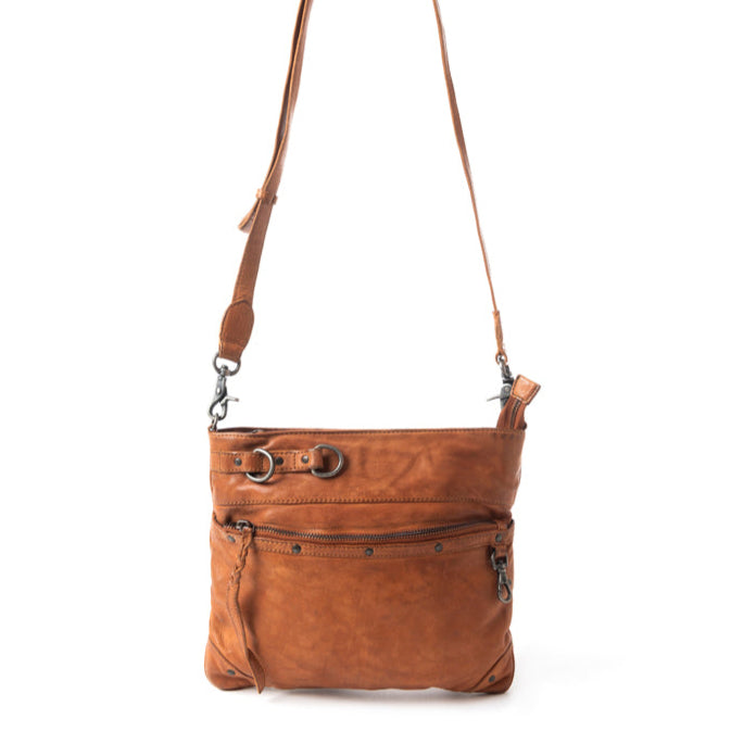 Myra Morrisville Shoulder Bag for Women with genuine leather in brown with shoulder strap for everyday use