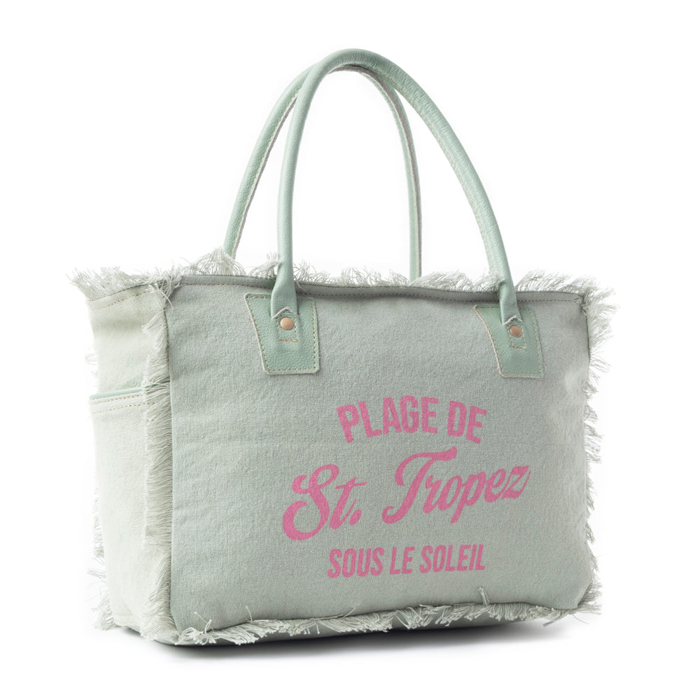 Saint Tropez Tote Bag In Light Green
