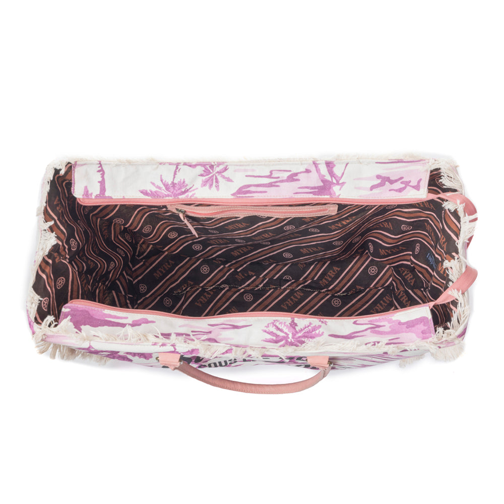 Saint Tropez Weekender Bag In White & Purple