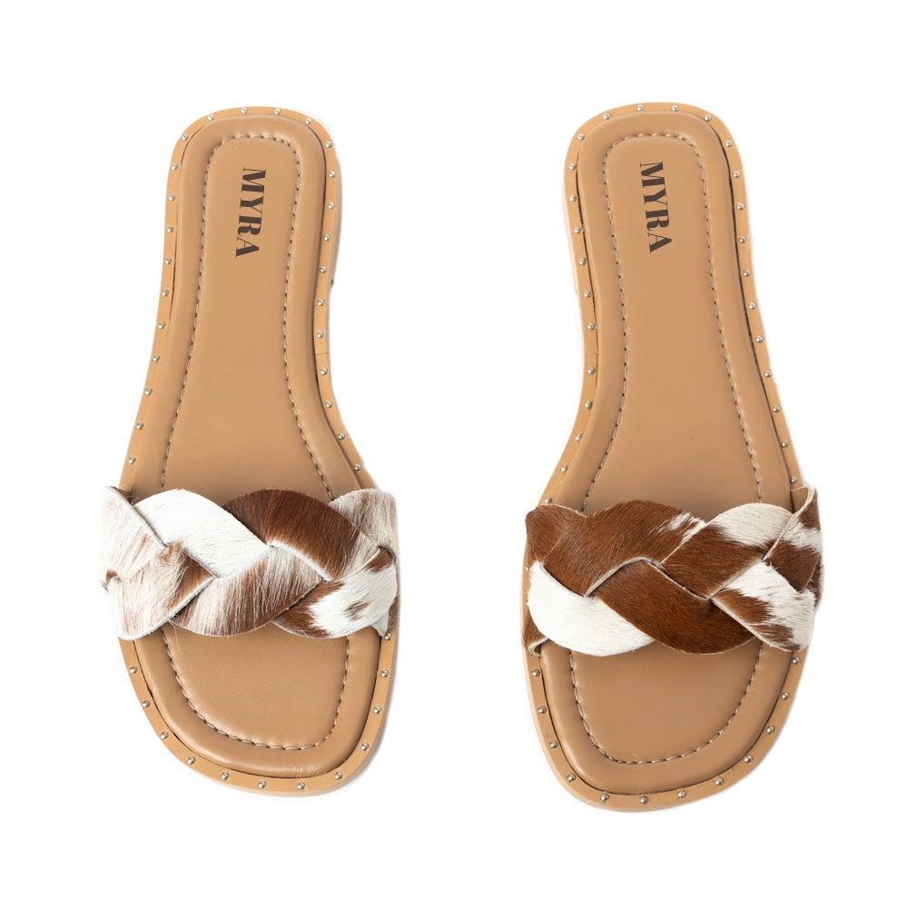 Pearline Sandals In Brown And White