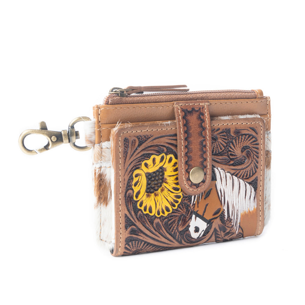 Wildflowers of the Prairie Credit Card Holder In Brown