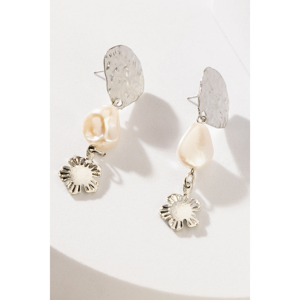 Desert Bloom & Pearl Earrings