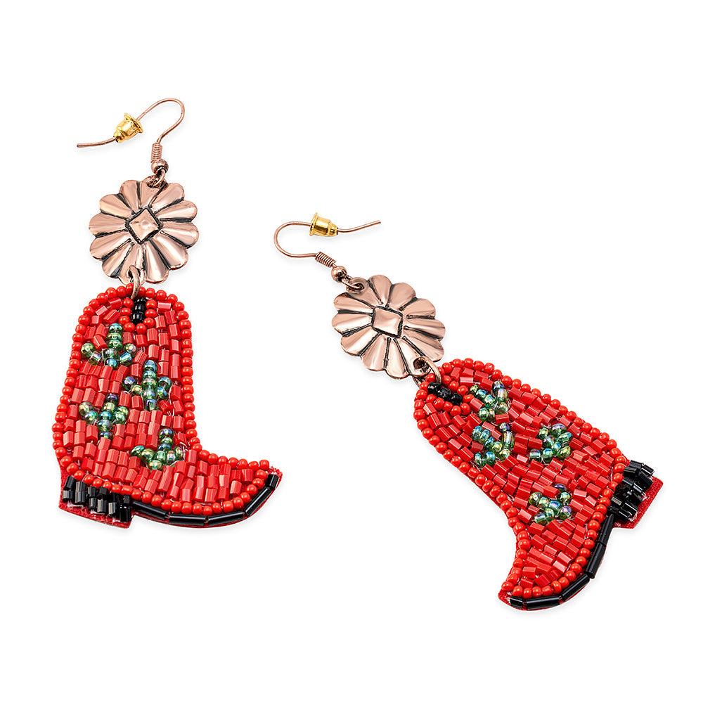 Cactus Rose Boot Earrings