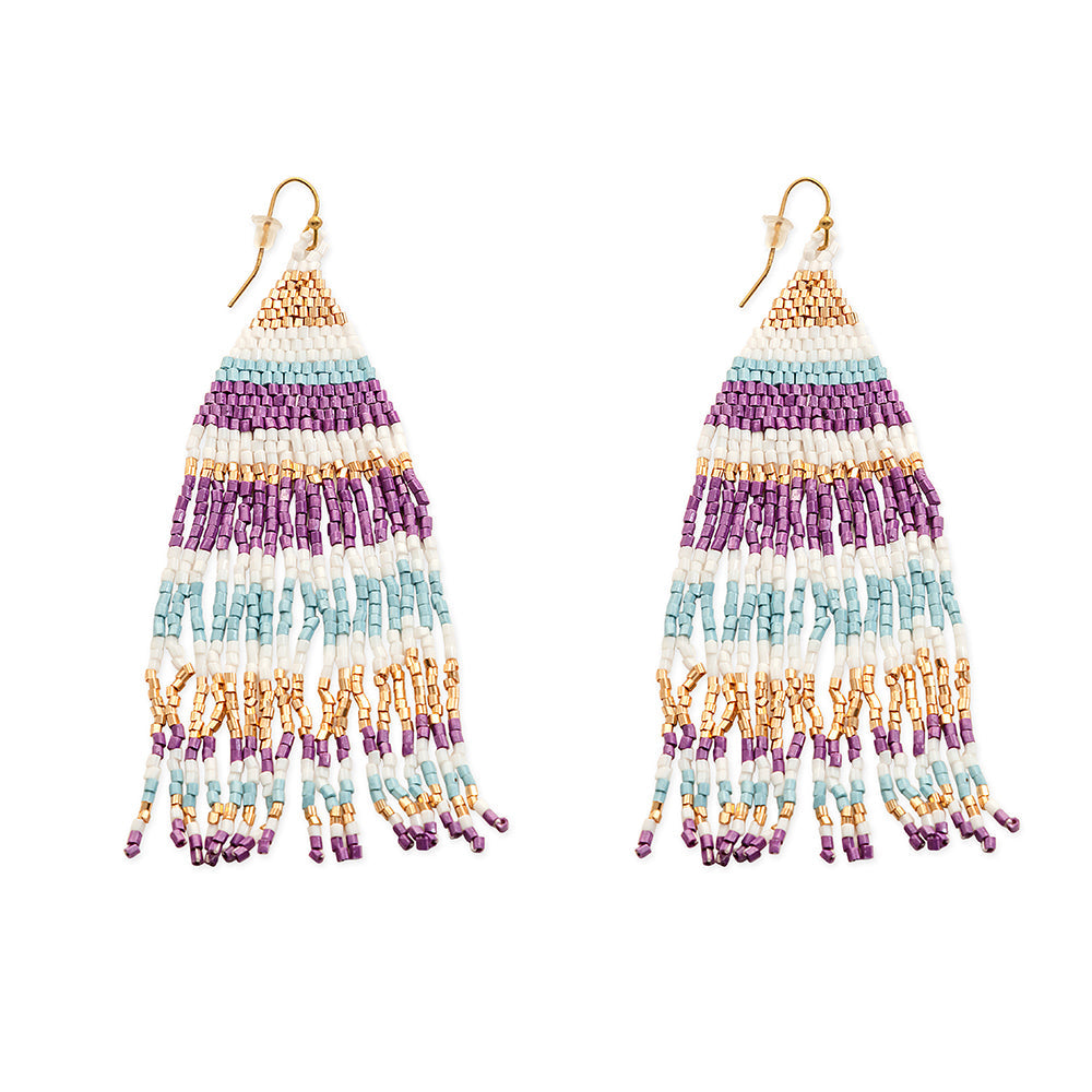Nanna's Skirt Beaded Earrings In Purple