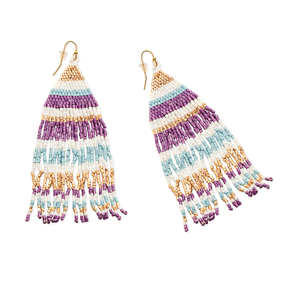 Nanna's Skirt Beaded Earrings In Purple
